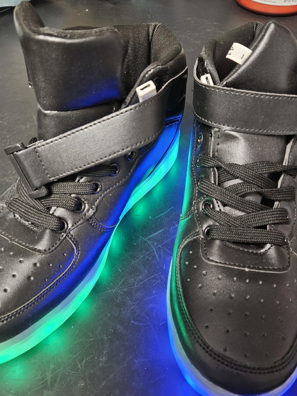 Black Light-Up High Top Sneakers with LED Sole